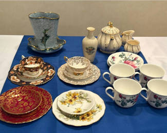 Lot 6: Assorted Porcelain Tea Set and Decorative Plates