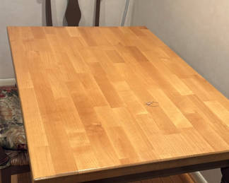 Lot 3: Wooden Dining Table with Three Matching Chairs