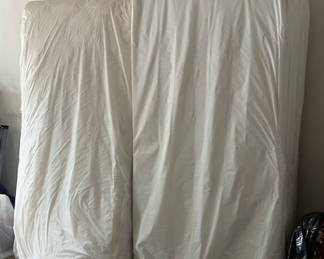 Lot 406: Twin boxspring and Mattresse with Bed Frame Rails