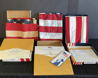 Lot 302: United States Flags flown over the White House with certificates of authenticity