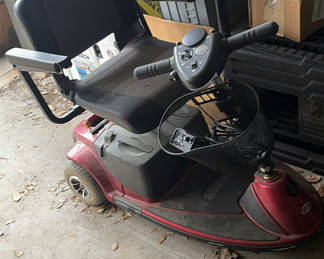 Lot 402: Red REVO Mobility Scooter with Front Basket