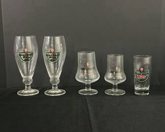 Lot 217: Five Bischof Branded Beer Glasses