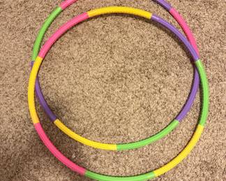 Lot 209: Set of 2 Medium Plastic Hula Hoops - Multi-Color