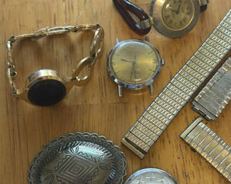 Lot 30: Assorted Wristwatch Cases, Dials, and Bands