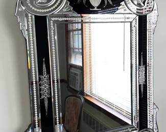 ANTIQUE BLACK MIRROR: $300
