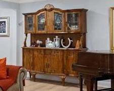 Burled wood china cabinet
