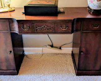Mahagany Desk with ornate brass drawer pulls