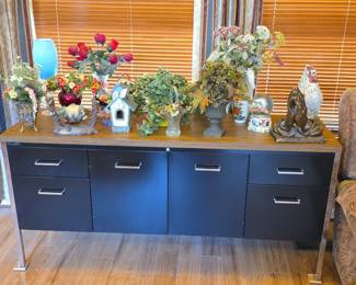 Mid-Century Modern Steelcase "Tanker" Credenza with Chrome Legs
