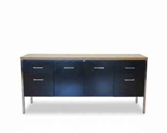 Mid-Century Modern Steelcase "Tanker" Credenza with Chrome Legs