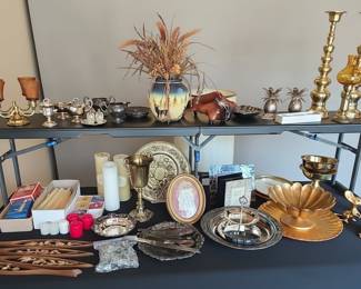 Assorted Brass and Silver-Plated Decorative Items