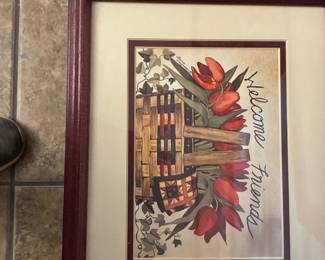 Welcome Friends Floral Art Print