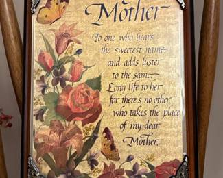 Greg Singley "Wild Irises" Framed Print and "Mother" Verse Plaque
