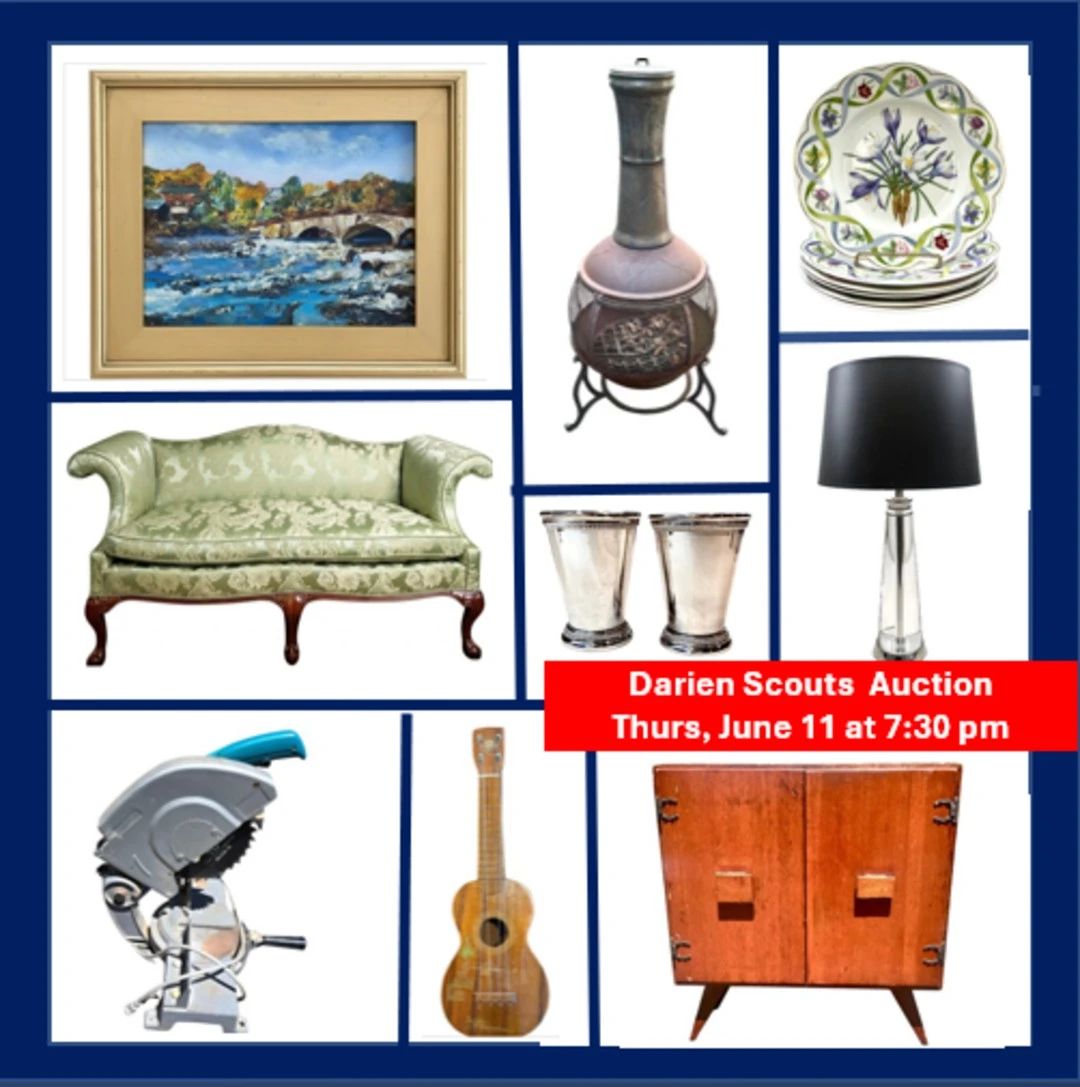 Treasures from Darien Estates - 200 lots of antiques, vintage, and new items. Charity auction benefits Scouting programs in Darien, CT.
