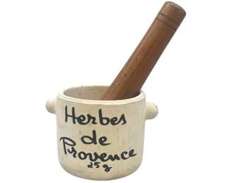 Herbs De Provence Ceramic Mortar And Wood Pestle