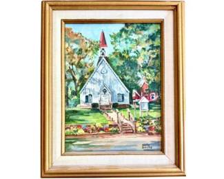 Original Painting - City Of God Church, Norwalk - Artist Shirley Bubender
