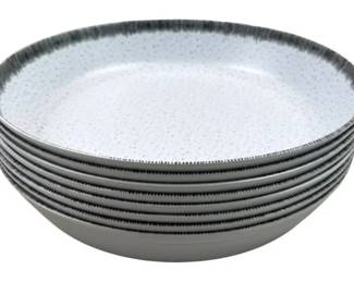 Real Simple Speckled Plastic Shallow Bowls