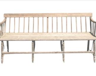 Vintage American Deacons Spindle-back Bench - Pine