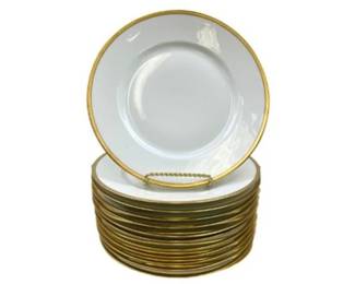 Theodore Haviland Limoges France Luncheon Plates With Gold Rim - Set Of 12
