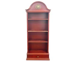 Georgian Style Mahogany Bookcase With Medallion & Lower Drawer