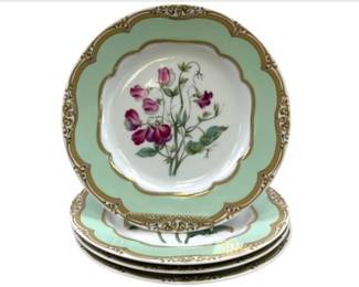 Winterthur Adaptation Dessert Plates, French Style Plates, Floral Plates, Set Of Four