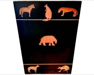 Decoupage Waste Basket - Signed The Essex Collection Made In Thailand