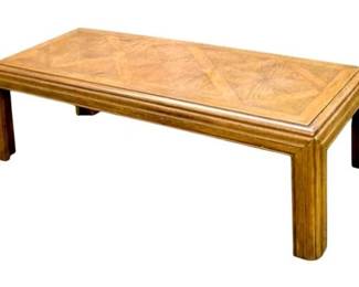 Mid Century Chinese Chippendale Style Parquetry Coffee Table By Lane