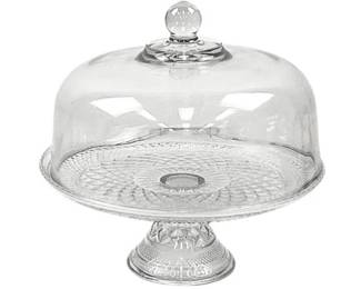 Pedestal Base Cake Stand With Heavy Glass Lid - 2 Pieces