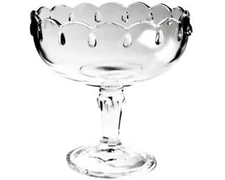 Early American Pressed Indiana Glass Pedestal Compote - Teardrop Clear