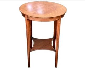 Edwardian Style Accent Table With String Satinwood Inlay