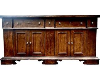 European Style Sideboard With Bracket Feet, Lower Cupboards & Five Storage Drawers