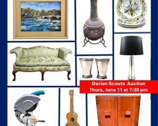 Treasures from Darien Estates - 200 lots of antiques, vintage, and new items. Charity auction benefits Scouting programs in Darien, CT.