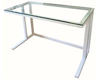Crate & Barrel Glass & Metal Pilsen Desk
