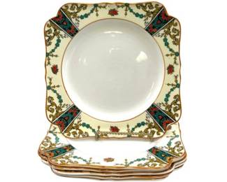 English Crown Ducal Florentine Plates