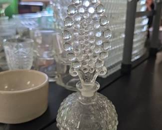 Pressed glass perfume bottle 