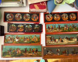 Magic lantern glass slides 