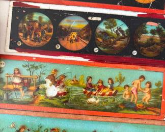 Magic lantern glass slides 