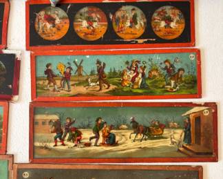 Magic lantern glass slides 