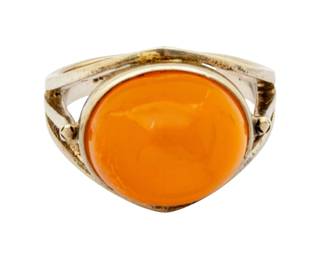 Lot 73 925 Silver Man's Ring, Cabochon Opal