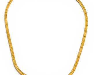 Lot 13 18k Yellow Gold, Emerald, and Diamond Necklace