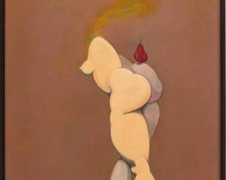 Lot 1017 Kip Kowalski (American/Detroit, B. 1955) Oil on Masonite 'Adamn', H 48" W 32"