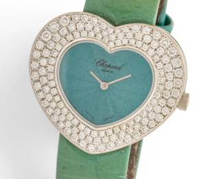 Lot 48 Chopard (Switzerland) 18k White Gold and Diamond Wrist Watch 'Happy Sport Happy Heart'