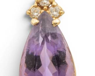 Lot 69 Amethyst 18ct Pendant, 14Kt Gold