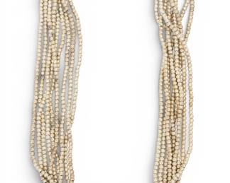 Lot 68 Tiffany & Co. (New York) Sterling Silver Multi-strand Beaded Torsade Necklace