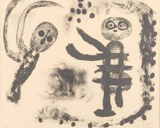 Lot 1026 Joan Miro (Spanish, 1893-1893) Lithograph on Arches Wove Paper 1958, 'Petite Fille Au Bois', H 19.7" W 25.2"