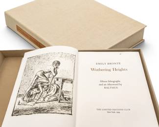 Lot 1050 Balthus (French, 1908-2001) Text by Emily Brontë, 15 Lithographs on Arches Paper 1993, 'Wuthering Heights', H 18" W 14"