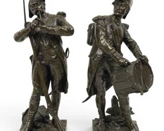 Lot 1180 Henry Étienne Dumaige (French, 1830-1889) Original Bronze Sculptures, 1880-1900, 'Avant Le Combat, Volontaire De 1792 and Après Le Combat, Grenadier D