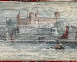 Lot 1030 James E. Doyle (British, 1822-1892) 80 Color Wood Engravings in Bound Book with Hand Painted Fore-Edges Painted 1864, 'A Chronicle of England', H 12''