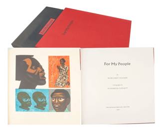 Lot 1035 Elizabeth Catlett (American, 1925-2012) Poem by Margaret Walker (1915-1998) Lithographs in Colors on Arches Cover Paper in Bound Book 1992, 'For My Pe