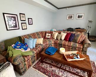 Rugs, coffee table, first aid