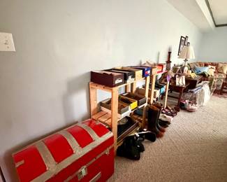Chest, men and women's shoes
